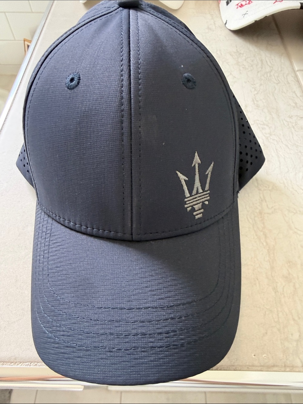 Maserati Navy Trident Logo Baseball Cap